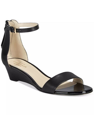 Cole Haan Women's Adderly Wedge Two-Piece Sandals Black Size 8.5 B