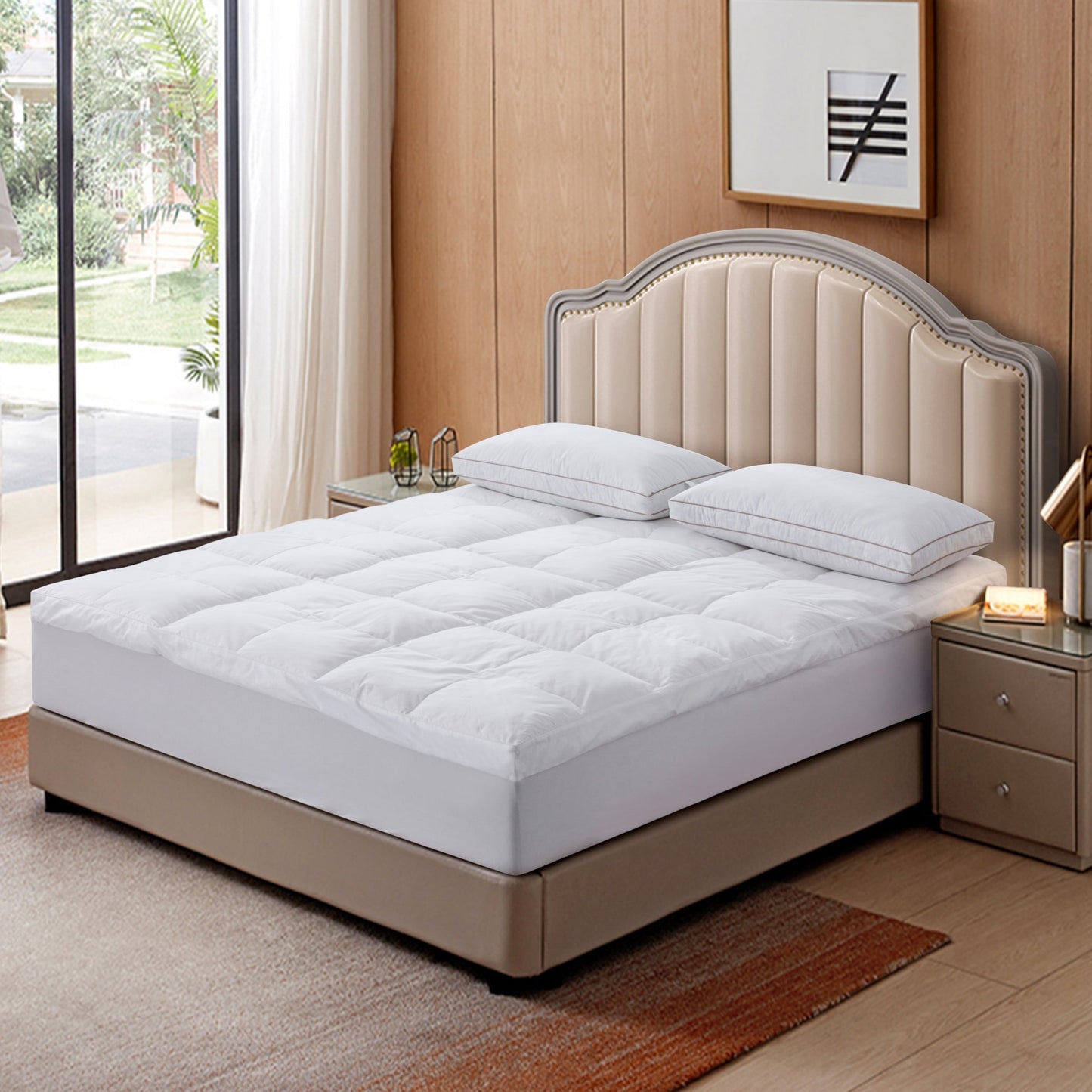 Triple Chamber Down and Feather Mattress Topper  White