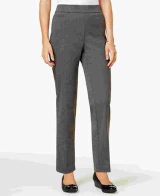 Alfred Dunner Women's Classics Allure Pull On Slim Leg Pants Grey Size 12S