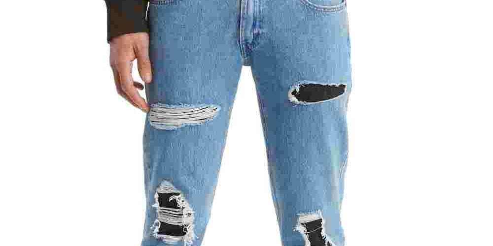 Levi's Men's Slim Fit Rip And Repair Jeans Blue Size 34X30