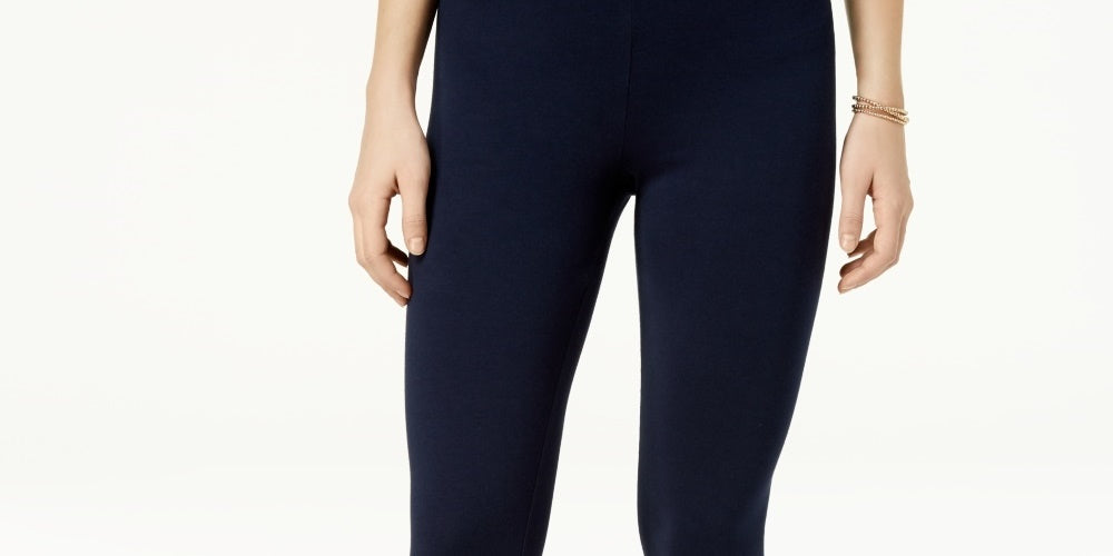 Maison Jules Women's Basic Mid-Rise Leggings  Blue Size Small