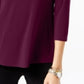 Alfani Women's Buckle-Detail Tunic Dark Red Size Petite Small