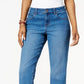 Style & Co Women's Petite Curvy Cuffed Capri Jeans Dark Blue Size 4 P