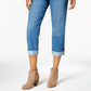 Style & Co Women's Petite Curvy Cuffed Capri Jeans Dark Blue Size 4 P