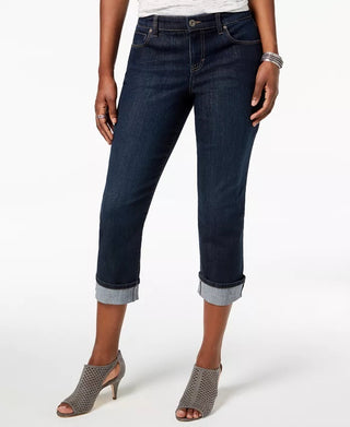 Style & Co Women's Curvy Cuffed Capri Jeans Blue Size 6