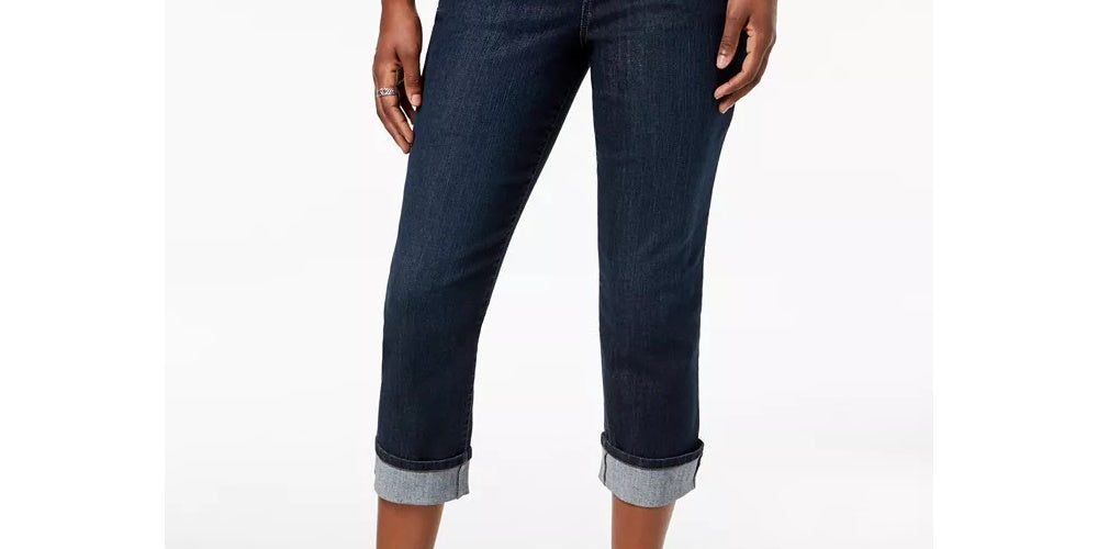 Style & Co Women's Curvy Cuffed Capri Jeans Blue Size 6