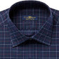 Club Room Men's Classic/Regular Fit Performance Windowpane Dress Shirt Navy Size 15X32-33