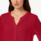 Charter Club Women's Double Ruffle Solid Pintuck Top Wine Size X-Small