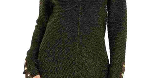 Alfani Women's Metallic Swing Sweater Black Size X-Large