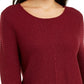 Alfani Women's Metallic Swing Sweater Wine Size Petite Small