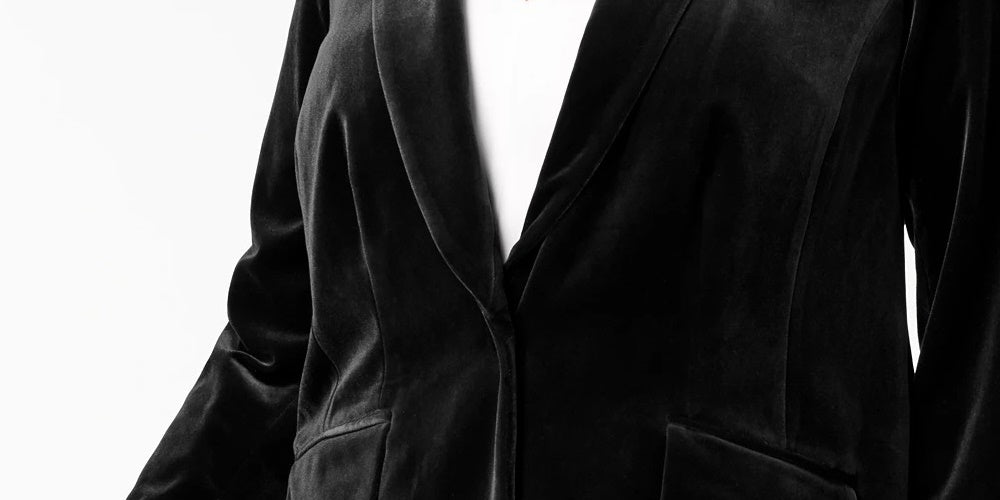 INC International Concepts Women's Plus Velvet Blazer Black Size 1X
