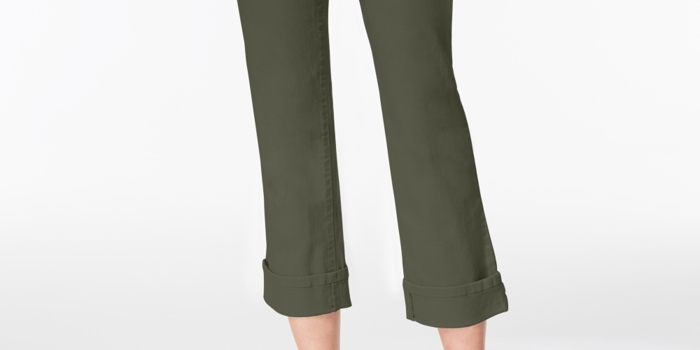 Style & Co Women's Petite Curvy-Fit Capri Jeans Green Size 10 P