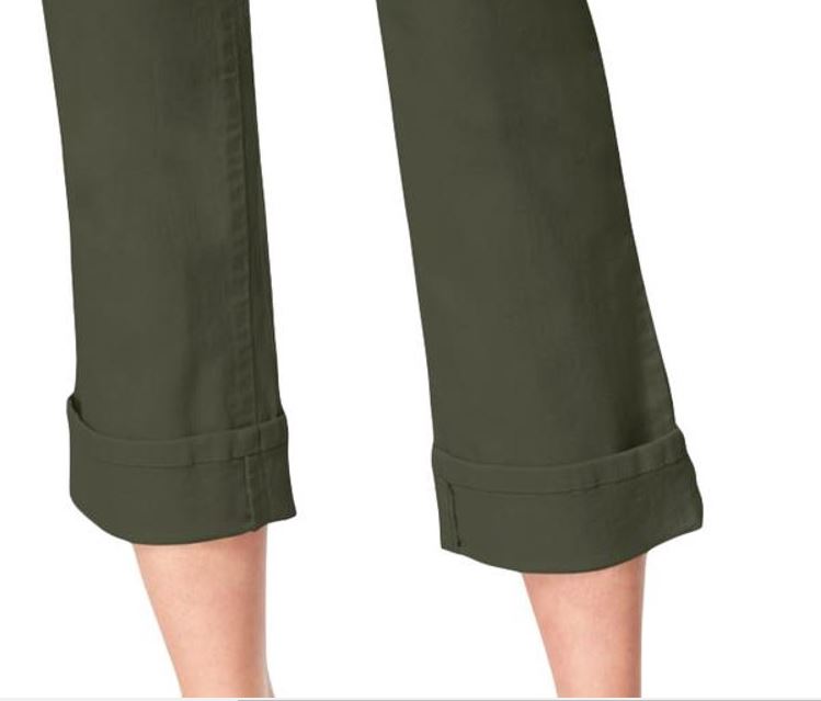 Style & Co Women's Women's Curvy Fit Capri Jeans Green Size 6 Petite