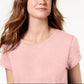 Style & Co Women's Handkerchief Hem T-Shirt Pink Size Small