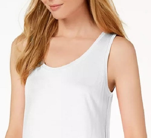 Maison Jules Women's Scoop-Neck Tank White Size X-Large