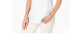 Maison Jules Women's Scoop-Neck Tank White Size X-Large