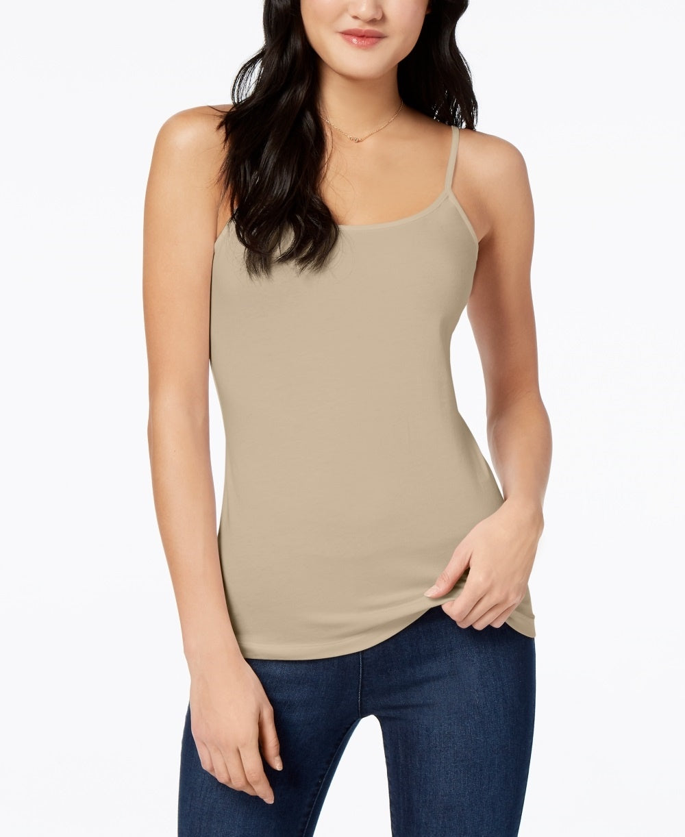 Maison Jules Women's Sleeveless Shirt Cami Beige Size Medium