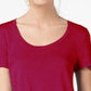 Maison Jules Women's Scoop-Neck T-Shirt Red Size Small
