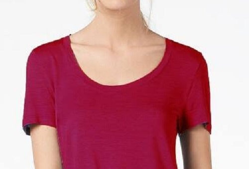 Maison Jules Women's Scoop-Neck T-Shirt Red Size Small