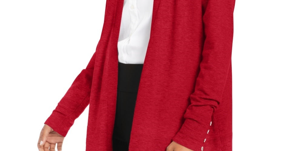 Charter Club Women's Open-Front Cardigan  Red Size X-Small
