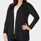 Charter Club Women's Pointelle Trim Completer Cardigan Black Size 1X