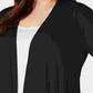 Charter Club Women's Pointelle Trim Completer Cardigan Black Size 1X
