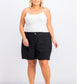 Style & Co Women's Plus Cargo Shorts Black Size 24W