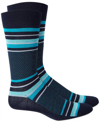 Alfani Men's Colorblocked Dress Socks Blue Size Regular
