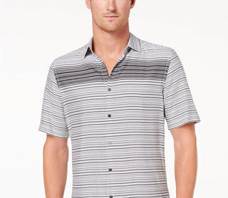 Alfani Men's Gradient Stripe Shirt Black Size Large