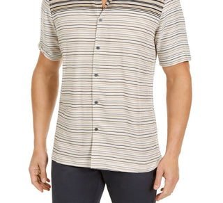 Alfani Men's Gradient Stripe Shirt Brown Size Small