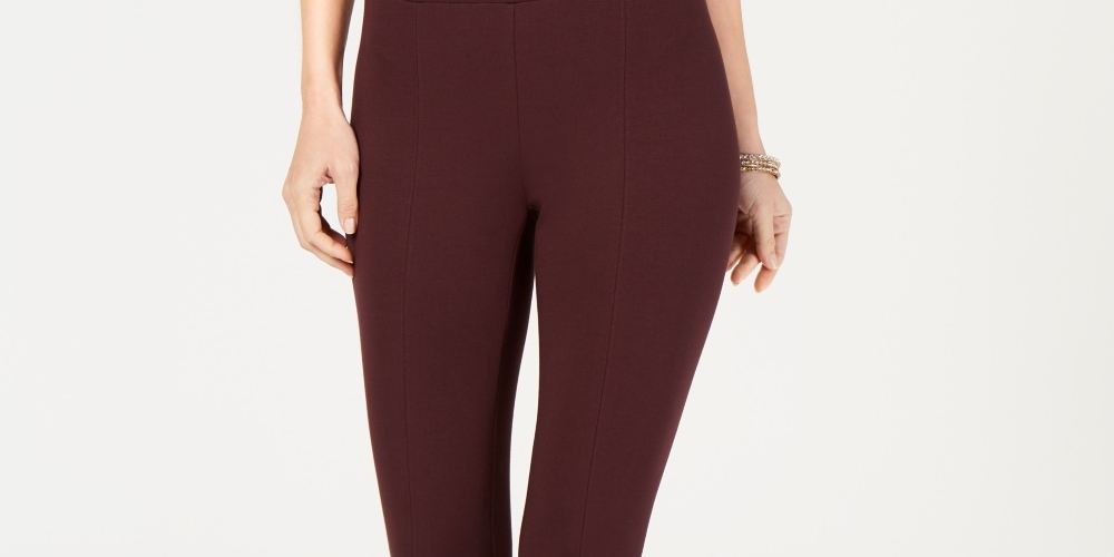 Alfani Women's Petite Comfort-Waist Leggings  Wine Size PM