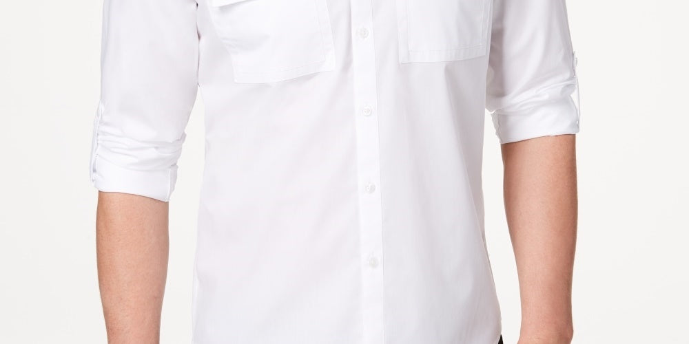 INC International Concepts Men's Utility Shirt White Size X-Small