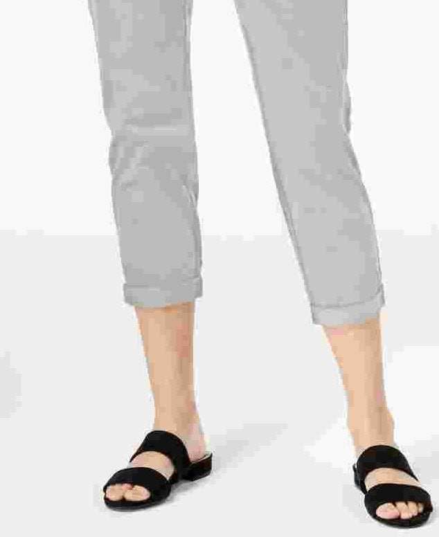 Maison Jules Women's Pocketed Zippered Straight Leg Pants Beige Size 0