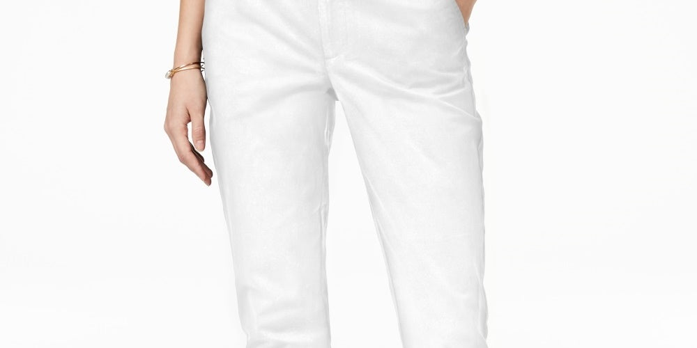 Maison Jules Women's Slim Ankle Pants White Size 0
