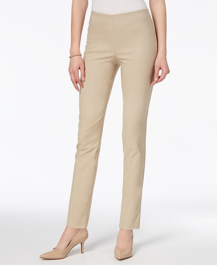 Charter Club Women's Chelsea Tummy Control Skinny-Leg Ankle Pants Honey Size 14