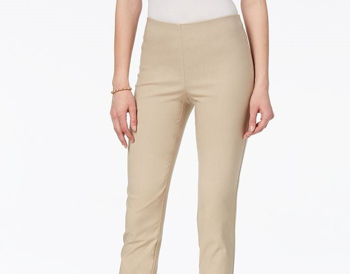 Charter Club Women's Chelsea Tummy Control Skinny-Leg Ankle Pants Honey Size 14