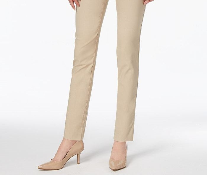 Charter Club Women's Chelsea Tummy Control Skinny-Leg Ankle Pants Honey Size 14