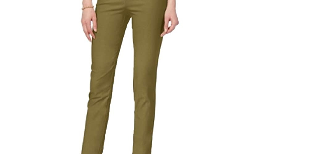 Charter Club Women's Chelsea Tummy Control Skinny Leg Ankle Pants Green Size 8
