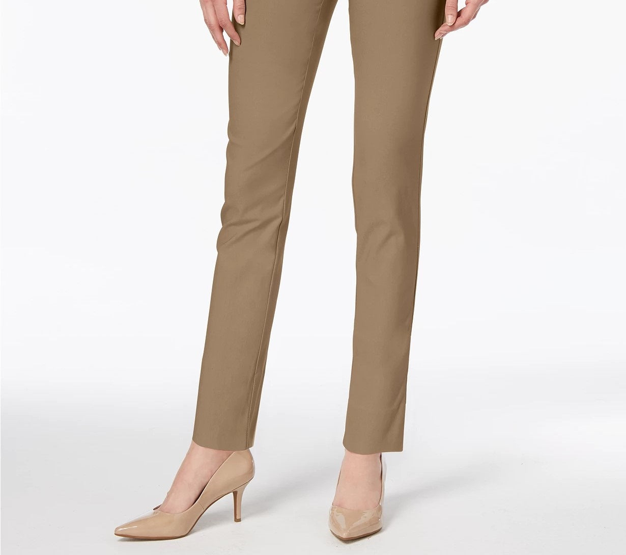 Charter Club Women's Chelsea Tummy Control Skinny-Leg Ankle Pants Honey Size 10