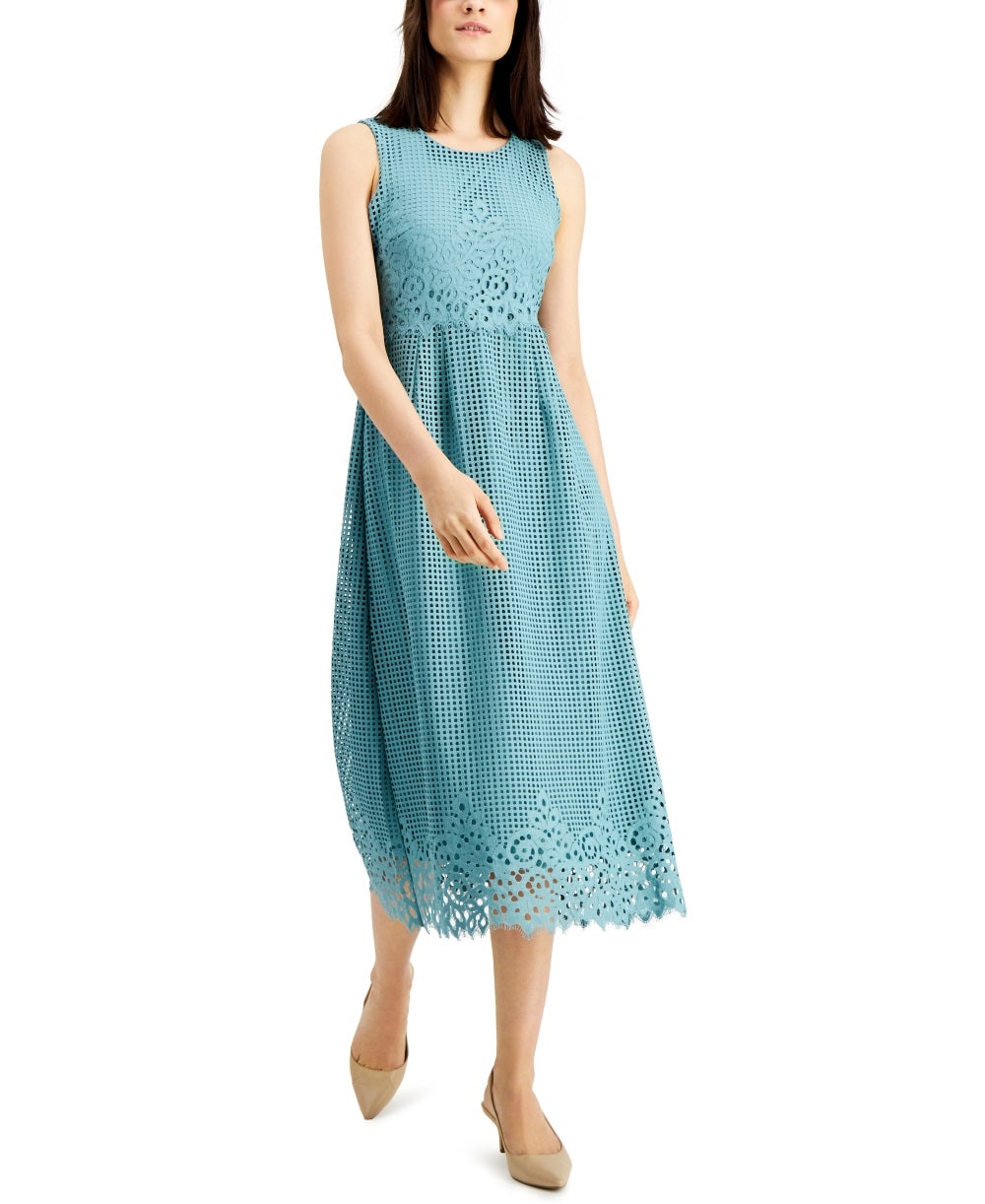 Alfani Women's Lace Midi Dress Green Size 12