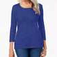 Karen Scott Women's Scoop Neck Top Blue Size Medium