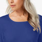 Karen Scott Women's Scoop Neck Top Blue Size Medium
