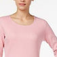 Karen Scott Women's Scoop-Neck Top Pink Size Large