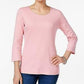 Karen Scott Women's Scoop-Neck Top Pink Size Small