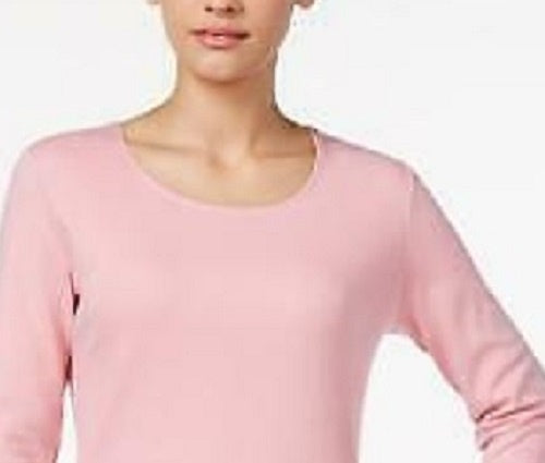 Karen Scott Women's Scoop-Neck Top Pink Size Small