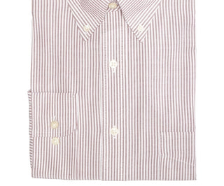Club Room Men's Classic/Regular Fit Stretch Wrinkle-Resistant University Stripe Dress Shirt  Red Size 34-35