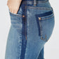 INC International Concepts Women's Curvy Fit Contrast Trim Cuffed Denim Shorts Navy Size 10