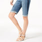 INC International Concepts Women's Curvy-Fit Contrast-Trim Cuffed Denim Shorts Navy Size 4