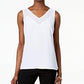 INC International Concepts Women's Contrast Sheer-Trim Top White Size X-Small
