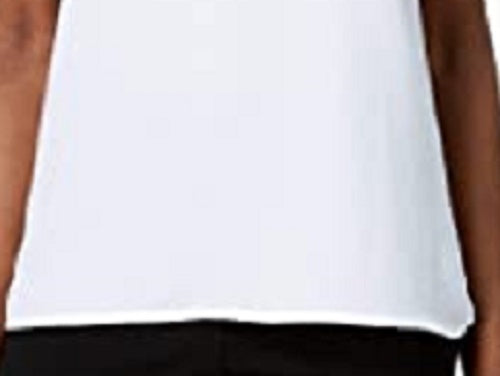 INC International Concepts Women's Contrast Sheer-Trim Top White Size X-Small